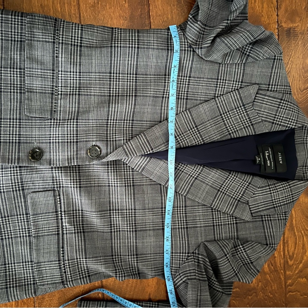 J. Crew Navy and Gray Plaid Women's Sommerset Blazer size 8 - Picture 14 of 16